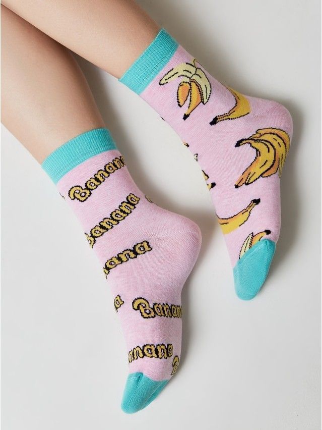 Women's cotton socks HAPPY 18C-227SP, s. 36-39, 166 light pink - 4