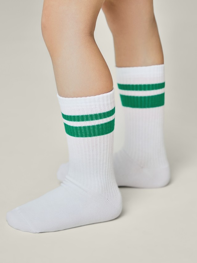 Children's socks CONTE-KIDS ACTIVE, s.16, 1020 white-light green - 1