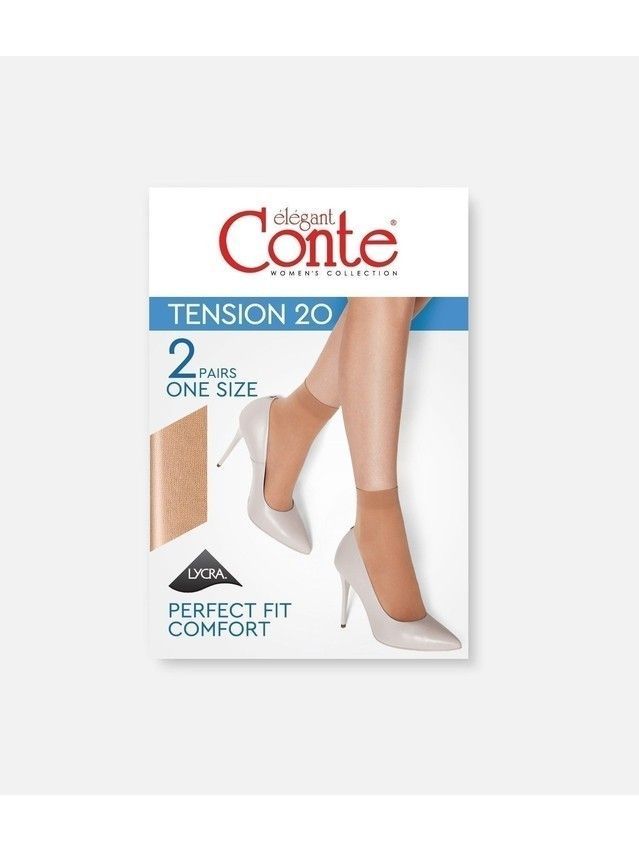Women's socks CONTE ELEGANT TENSION 20 (2 pairs),s.23-25, bronz - 3