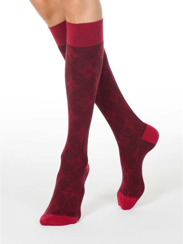 Women's knee high socks CONTE ELEGANT CLASSIC, s.23, 003 wine-coloured - 1