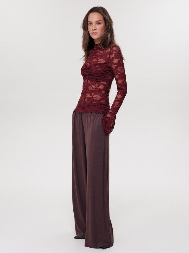 Women's polo neck shirt CONTE LD 3491, s.170-84, burgundy - 3