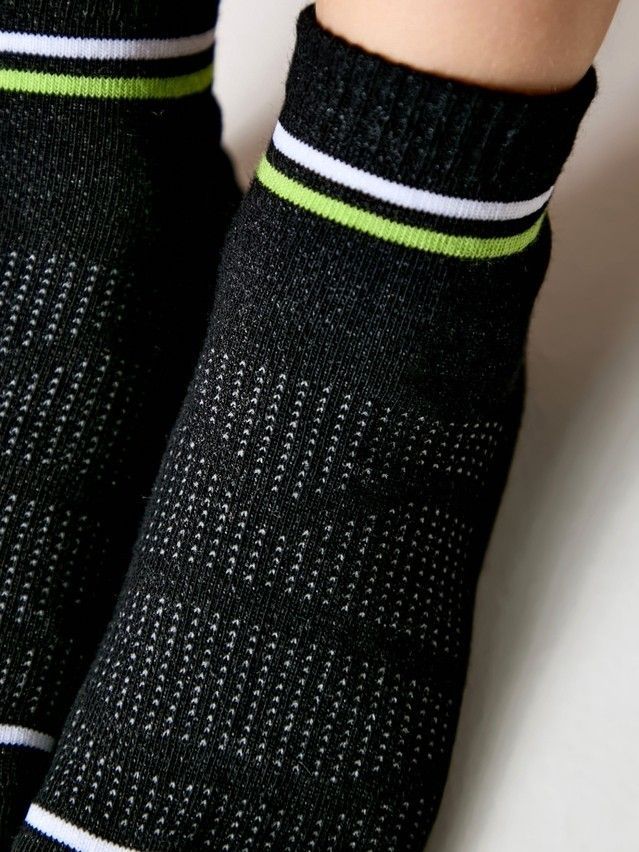 Children's socks ACTIVE (short) 13S-34SP, s.24-26, 508 black-light green - 2