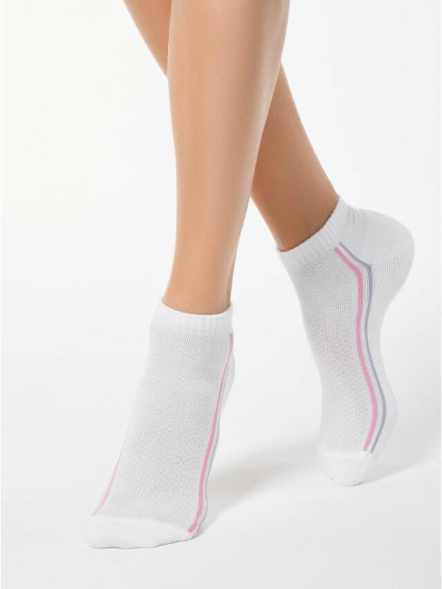 Women's socks CONTE ELEGANT ACTIVE, s.23, 015 white-light pink - 1