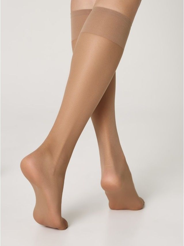 Women's knee high socks CONTE ELEGANT SOLO 40 (2 pairs) (box),s.23-25, bronz - 2