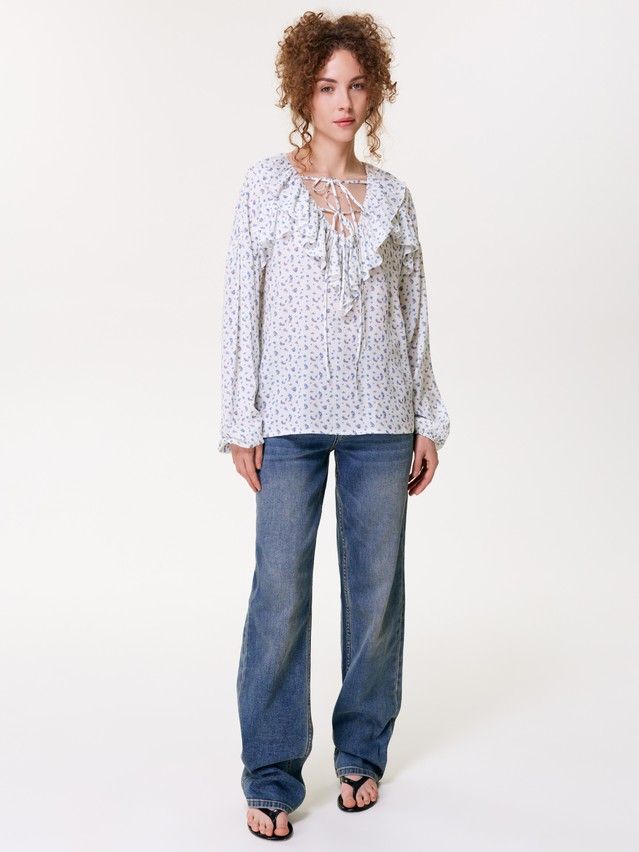 Women's blouse CONTE LBL 3477, s.170-84-90, white-flowers - 1