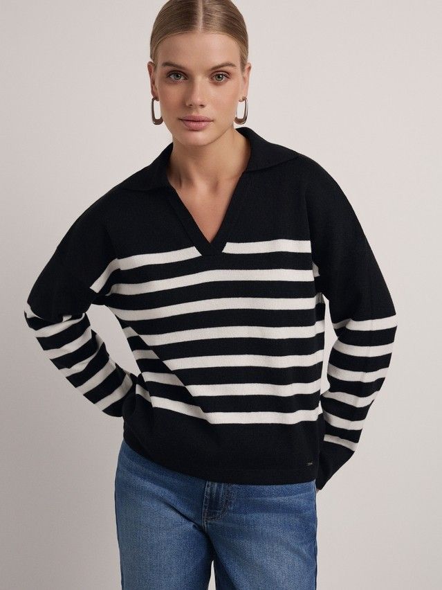 Women's pullover CONTE ELEGANT LDK2390, s.170-84, black-white - 2