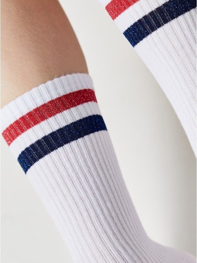 Women's cotton socks ACTIVE 19C-65SP, rives. 36-37, 157 white-red - 5