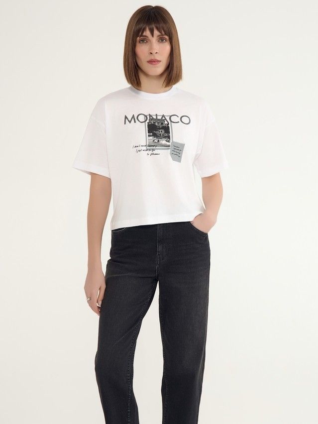 Women's polo neck shirt CONTE ELEGANT LD 3032, s.170-92, white-monaco - 1