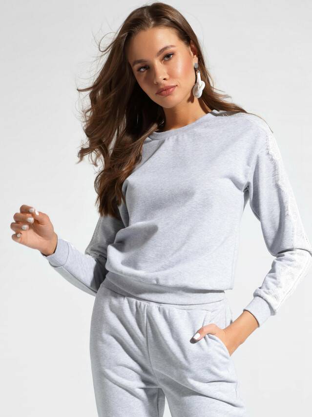 Women's sweatshirt LD 1051, s.170-100, shiny grey - 1