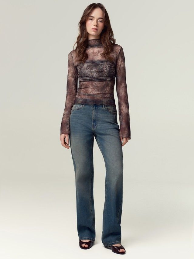 Women's polo neck shirt CONTE LD 3486, s.170-88, blue leopard - 2