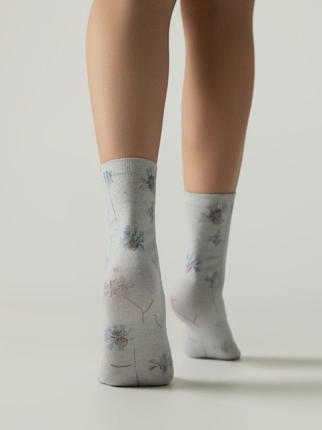 Women's socks CONTE FLOWERS, s.23-25, 1151 blue - 2