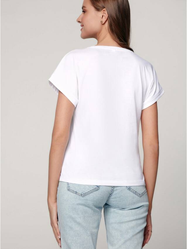Women's polo neck shirt CONTE ELEGANT LD 1214, s.170-100, white - 2