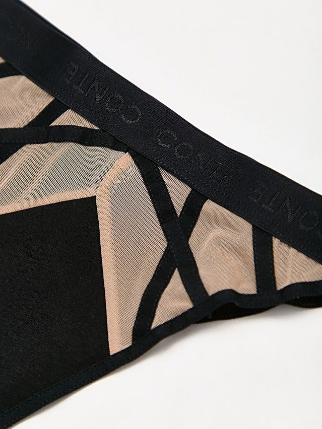 Women's panties CONTE ELEGANT CRISS CROSS LTA 2998, s.90, black-natural - 6