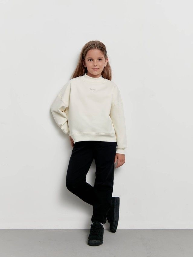 Polo neck shirt for girls CONTE ELEGANT DD 1448, s.98,104-52, off-white - 3