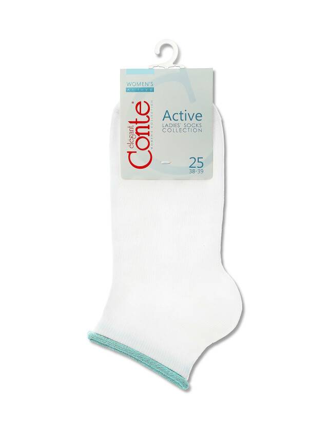 Women's socks CONTE ELEGANT ACTIVE, s.23, 035 white-pale turquoise - 3
