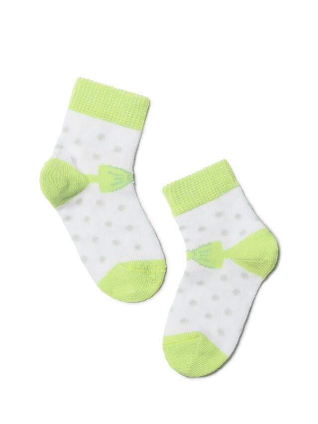 Children's socks CONTE-KIDS TIP-TOP, s.15-17, 215 white-light green - 1