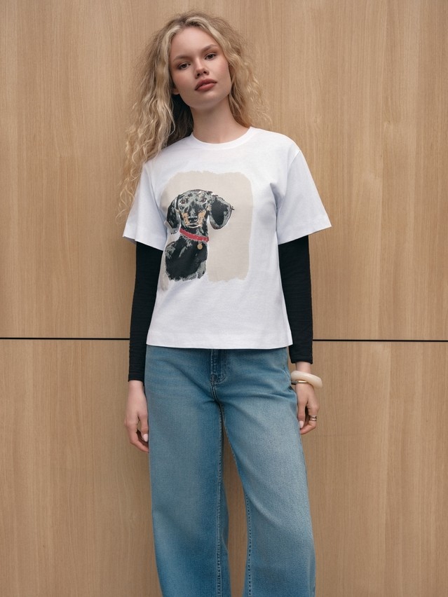 Women's polo neck shirt CONTE ELEGANT LD 3029, s.170-92, white-taksa - 2