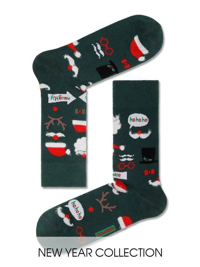 Men's socks DiWaRi NEW YEAR, s. 42-43-29, 378 dark green - 1
