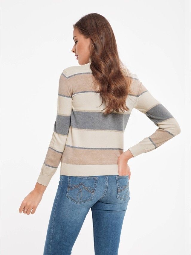 Women's polo neck shirt CONTE ELEGANT LDK034, s.158,164-88, beige-gray - 3