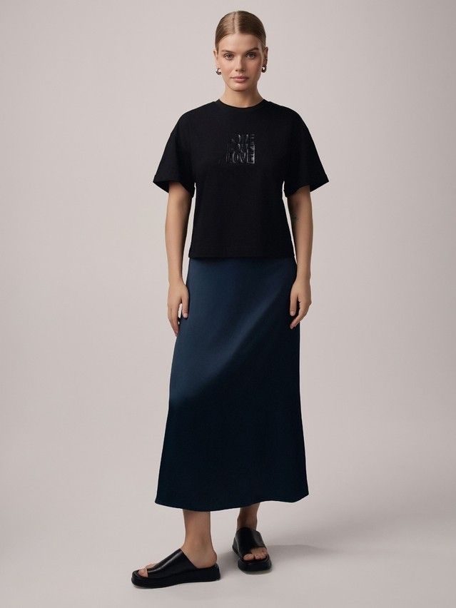 Women's polo neck shirt CONTE ELEGANT LD 2680, s.170-92, black-love - 2