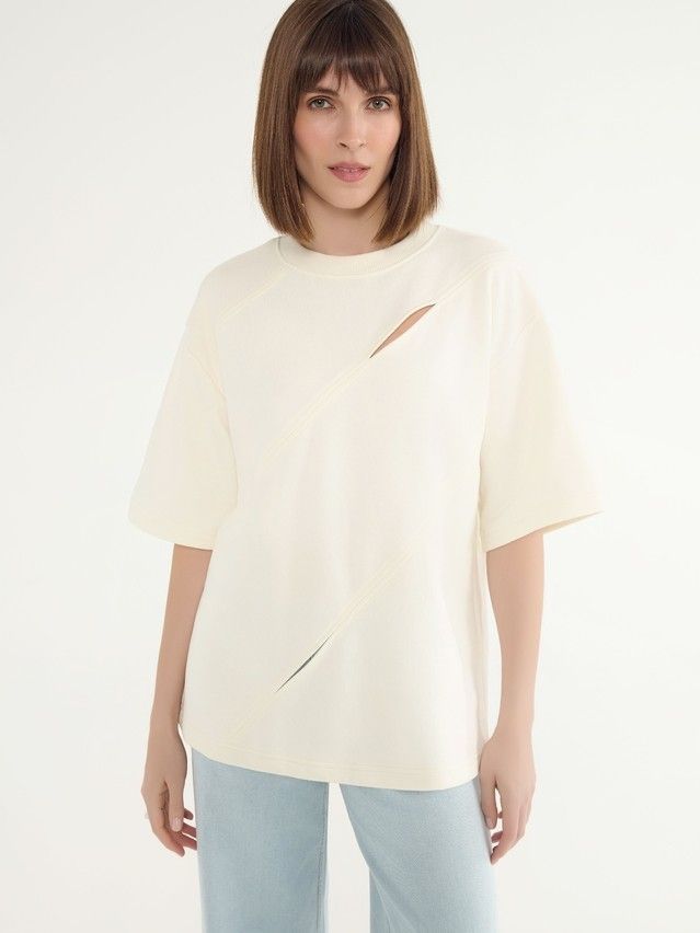 Women's polo neck shirt CONTE ELEGANT LD 3071, s.170-88, ecru - 4