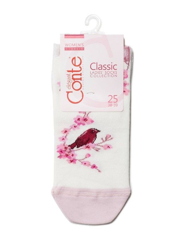 Women's cotton socks CLASSIC (rete) 16C-83SP, s. 36-37, 216 milky - 3