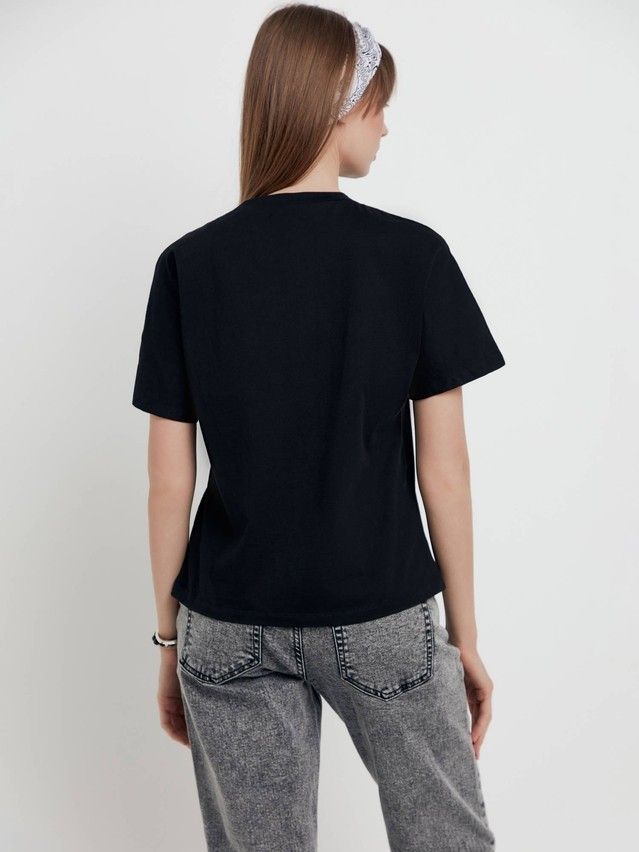 Women's polo neck shirt CONTE ELEGANT LD 1649, s.170-100, black-black - 2