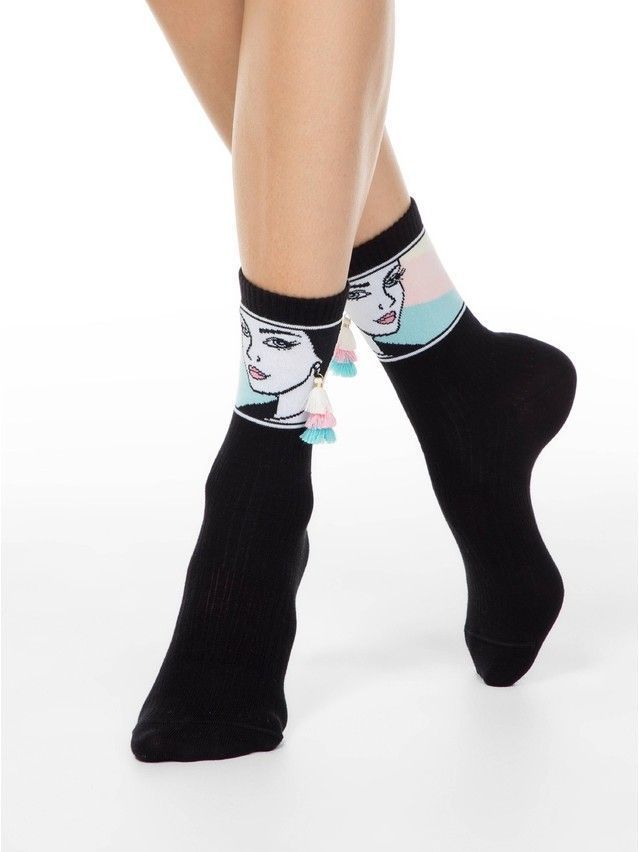Women's socks CONTE ELEGANT FANTASY, s.23-25, 232 black - 2