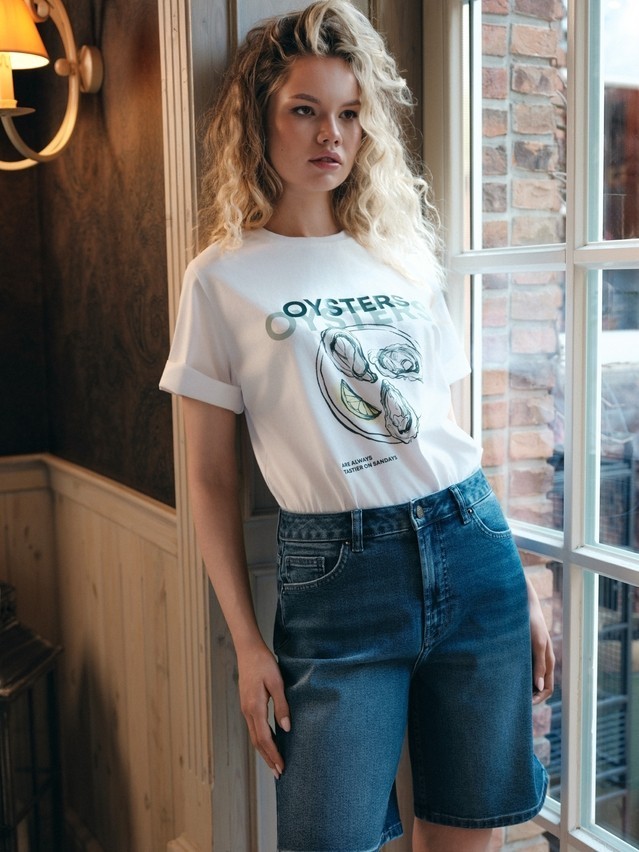 Women's polo neck shirt CONTE ELEGANT LD 3036, s.170-92, white-oysters - 1