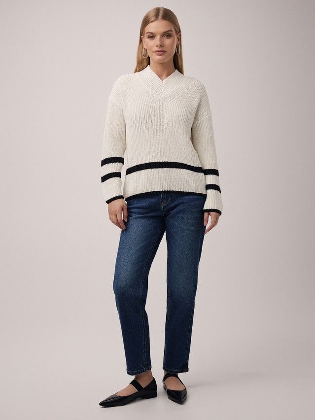 Women's pullover CONTE ELEGANT LDK2398, s.170-84, ecru-black - 5