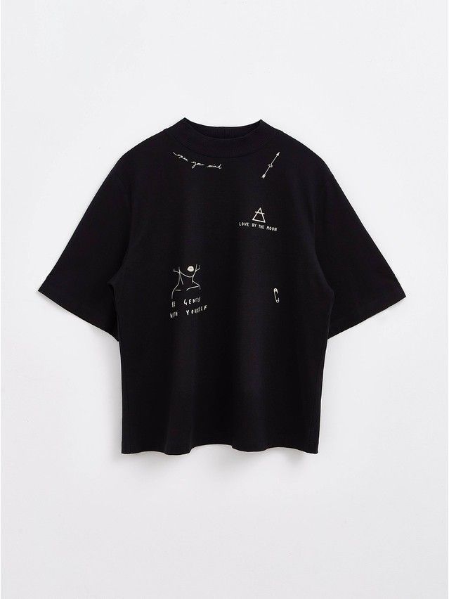 Women's polo neck shirt CONTE ELEGANT LD 1408, s.170-92, black - 1