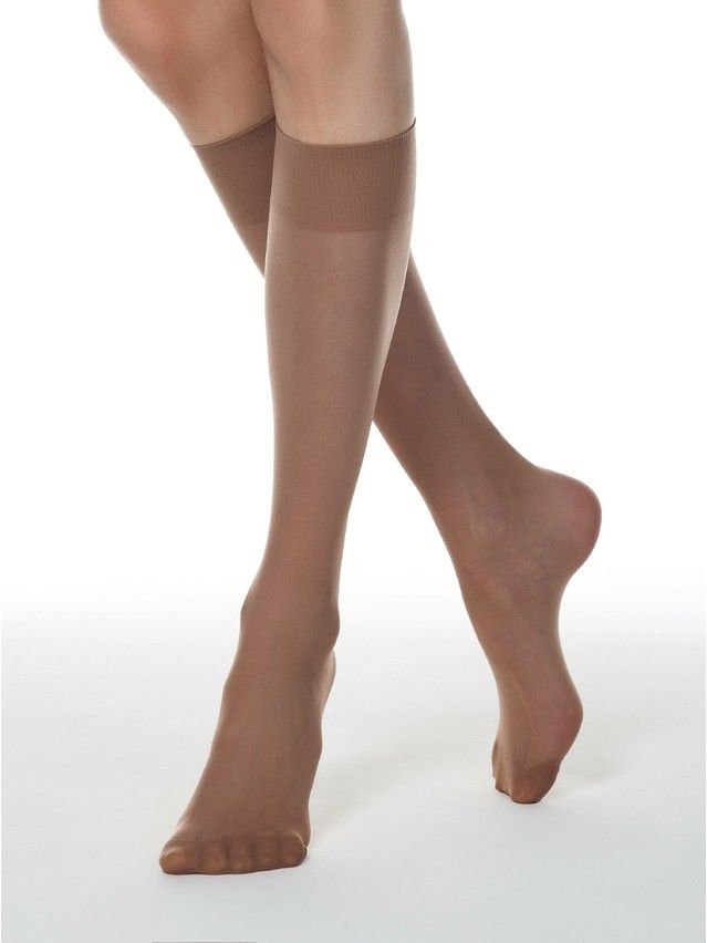 Women's knee high socks CONTE ELEGANT TENSION 20 (2 pairs),s.23-25, bronz - 1