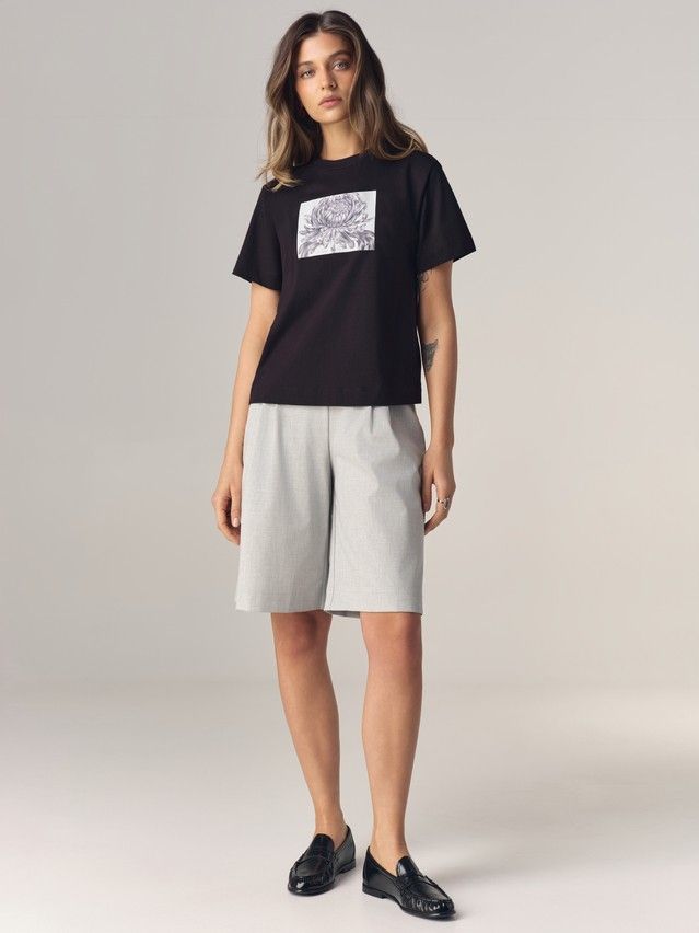 Women's polo neck shirt CONTE LD 3470, s.170-88, black-chrysanthemum - 1