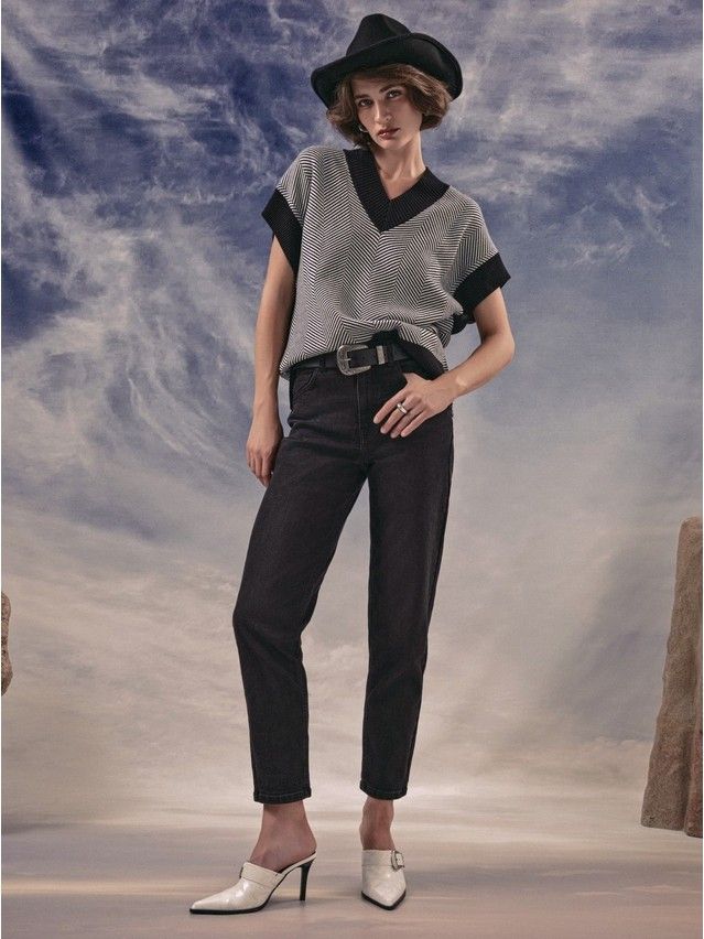Women's vest CONTE ELEGANT LDK2393, s.170-84, black-white - 3
