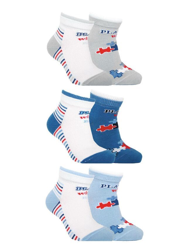 Children's socks CONTE-KIDS TIP-TOP (2 pairs),s.18-20, 702 white-grey - 1