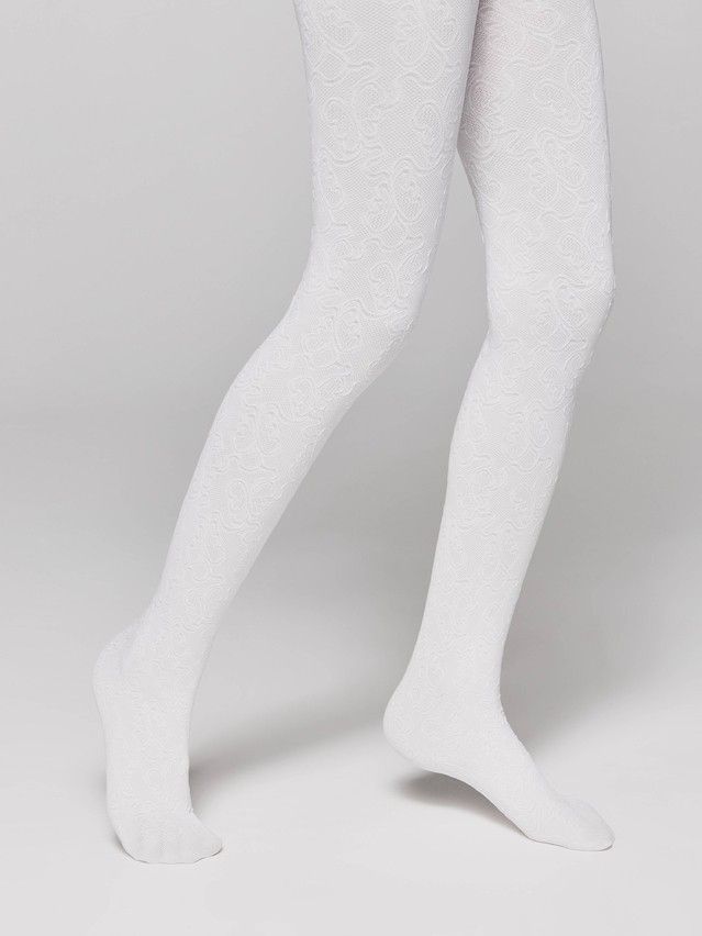 Fancy children's tights CONTE ELEGANT DAISY, s.104-110, bianco - 2