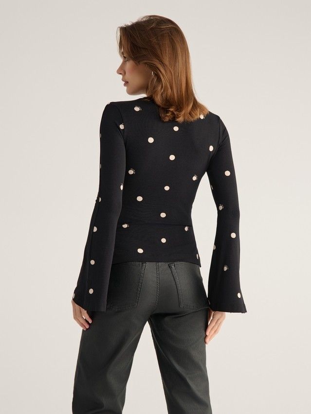 Women's polo neck shirt CONTE ELEGANT LD 3147, s.170-92, black-dots - 3