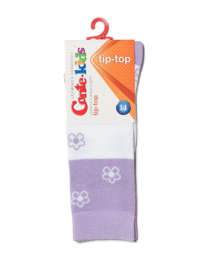 Children's knee high socks CONTE-KIDS TIP-TOP, s.21-23, 041 white-lilac - 2