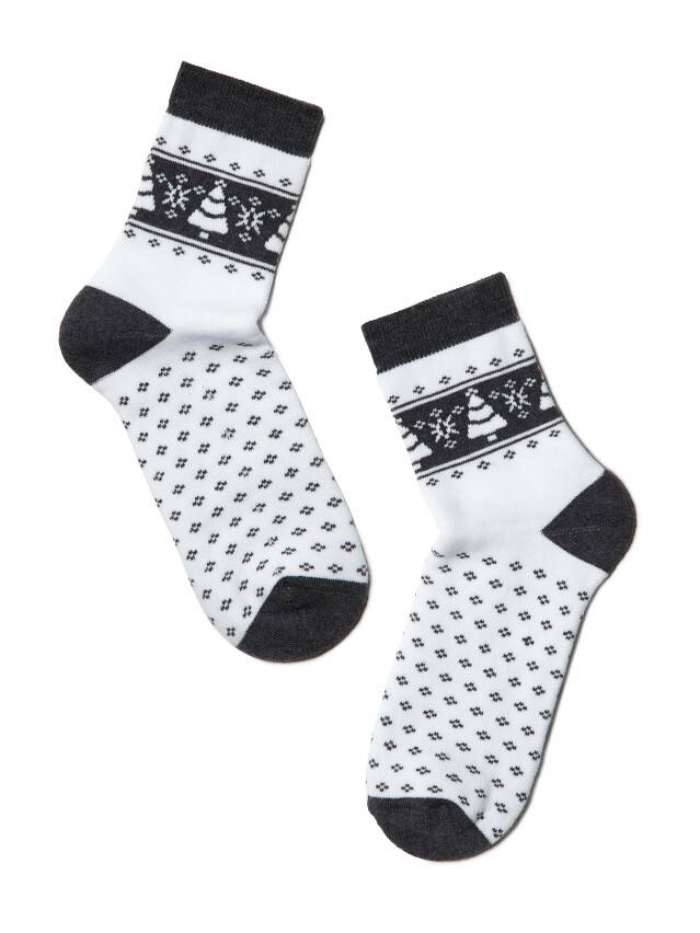 Women's socks CONTE ELEGANT COMFORT, s.23, 080 white-dark grey - 2