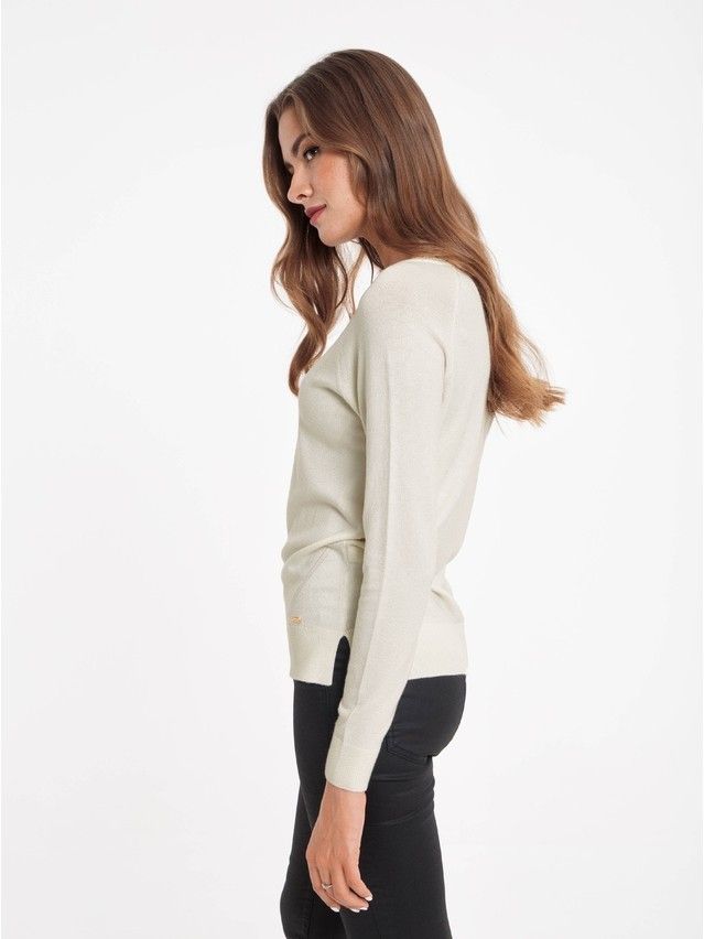 Women's polo neck shirt CONTE ELEGANT LDK025, s.158,164-84, ecru - 1