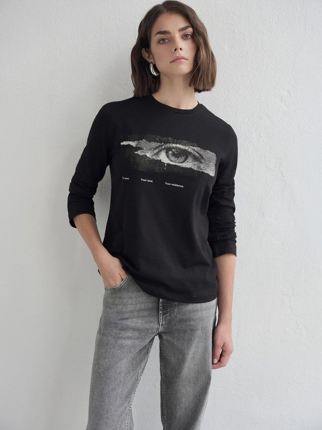 Women's polo neck shirt CONTE LD 3287, s.170-88, black-eye - 2