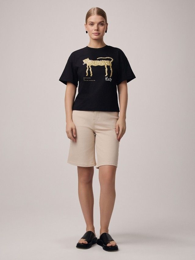 Women's polo neck shirt CONTE ELEGANT LD 2680, s.170-92, black-cat - 4