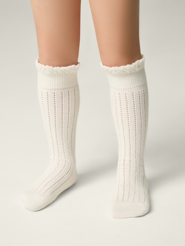 Children's knee high socks CONTE-KIDS MISS, s.16, 058 milky - 6