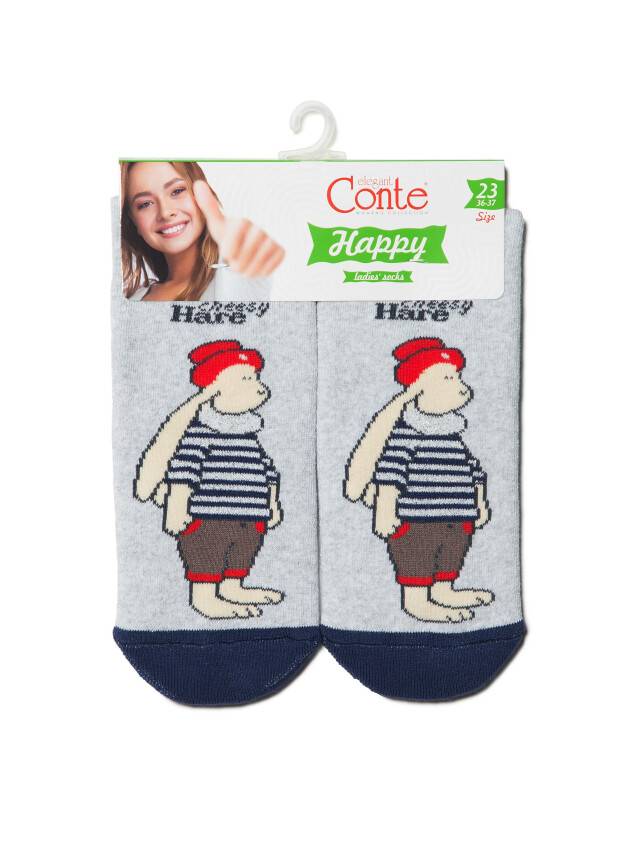 Women's socks CONTE ELEGANT HAPPY, s.23, 294 light grey - 3