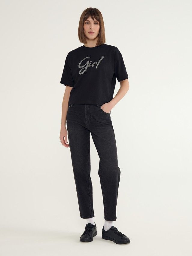Women's polo neck shirt CONTE ELEGANT LD 3032, s.170-92, black-girl - 1