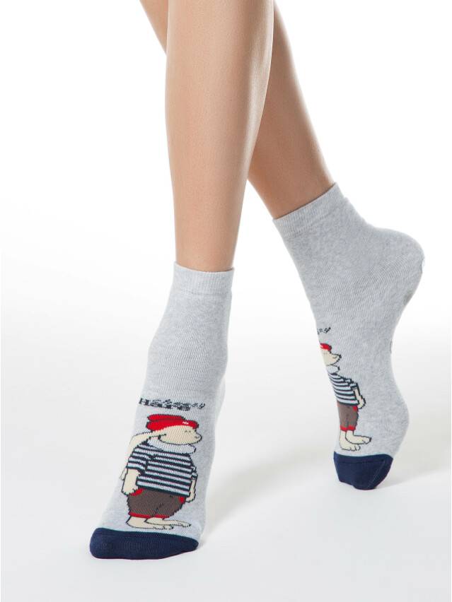 Women's socks CONTE ELEGANT HAPPY, s.23, 294 light grey - 1