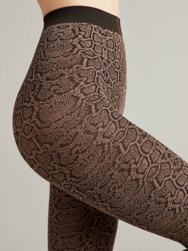 Tights for women FANTASY PYTHON, s.2, cacao - 1