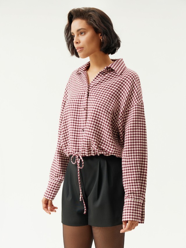 Women's shirt CONTE LRU 3611, s.170-84-90, burgundy-ecru check - 6