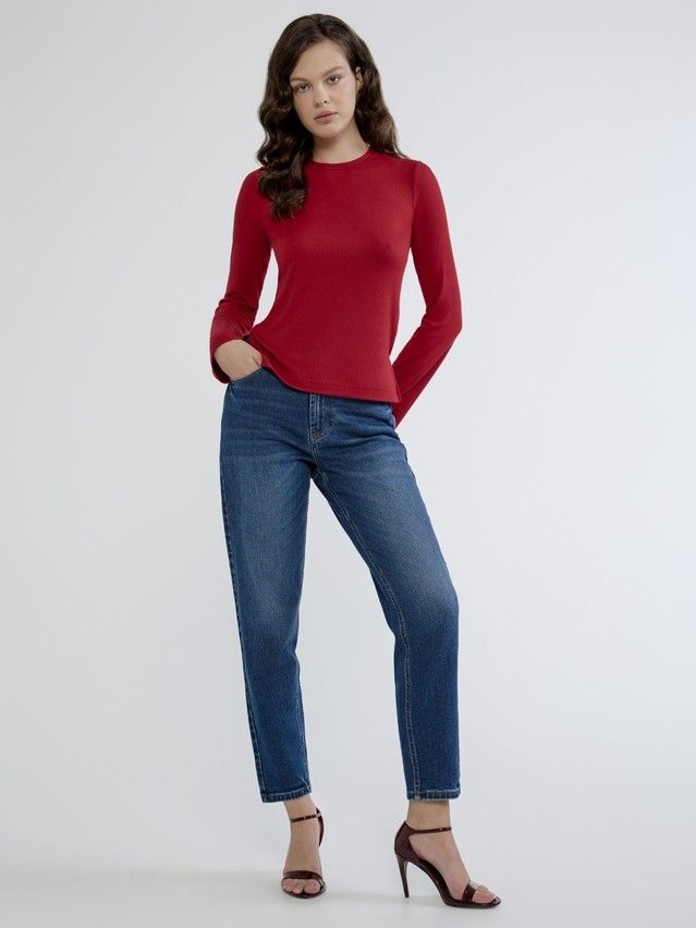 Women's polo neck shirt CONTE ELEGANT LD 3131, s.170-92, dark red - 1