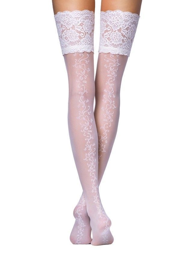 Women's stockings CONTE ELEGANT GLORY, s.23-25 (1/2),bianco - 5